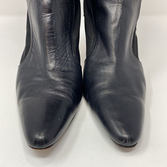 Timothy Hitsman Leather & Spandex Metal Heel Calf Length Boots - Picture 5 of 11